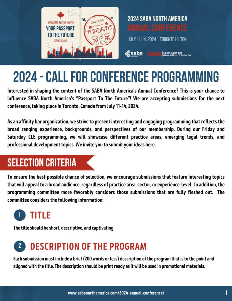 2024 Conference - The South Asian Bar Association Of North America